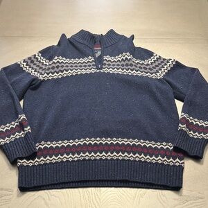 Tommy Hilfiger Men's Navy and Red Zip-Up Sweater